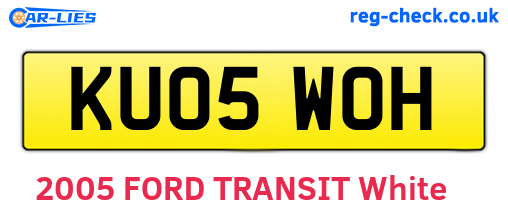 KU05WOH are the vehicle registration plates.