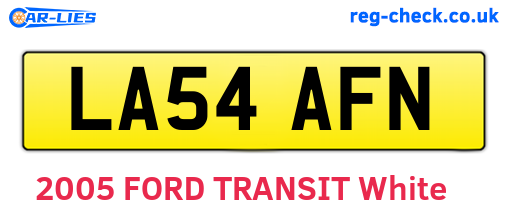 LA54AFN are the vehicle registration plates.