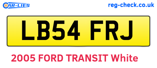 LB54FRJ are the vehicle registration plates.