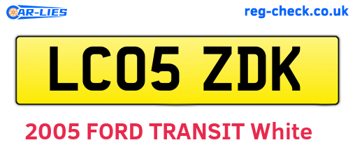 LC05ZDK are the vehicle registration plates.
