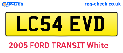 LC54EVD are the vehicle registration plates.
