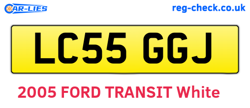 LC55GGJ are the vehicle registration plates.