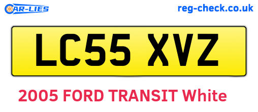 LC55XVZ are the vehicle registration plates.