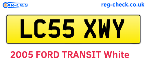 LC55XWY are the vehicle registration plates.