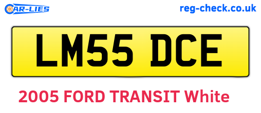 LM55DCE are the vehicle registration plates.
