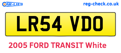 LR54VDO are the vehicle registration plates.