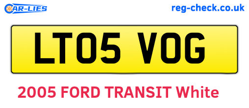 LT05VOG are the vehicle registration plates.