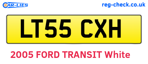 LT55CXH are the vehicle registration plates.