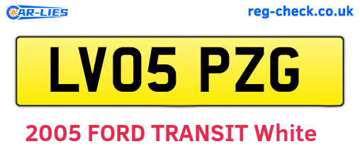 LV05PZG are the vehicle registration plates.
