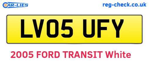LV05UFY are the vehicle registration plates.