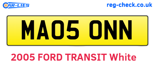 MA05ONN are the vehicle registration plates.