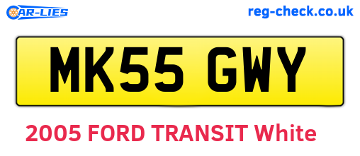 MK55GWY are the vehicle registration plates.