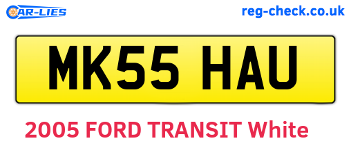 MK55HAU are the vehicle registration plates.