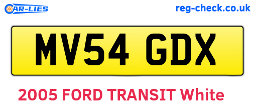 MV54GDX are the vehicle registration plates.
