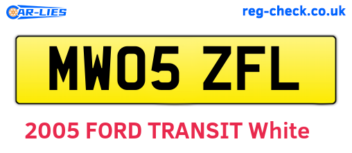 MW05ZFL are the vehicle registration plates.