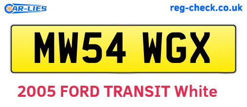 MW54WGX are the vehicle registration plates.