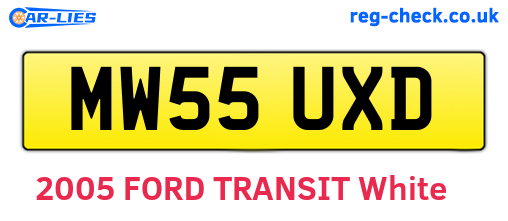 MW55UXD are the vehicle registration plates.