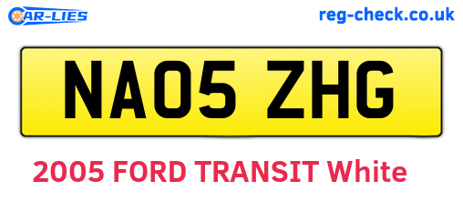 NA05ZHG are the vehicle registration plates.