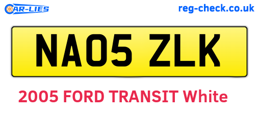 NA05ZLK are the vehicle registration plates.
