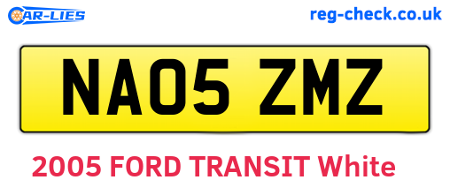 NA05ZMZ are the vehicle registration plates.