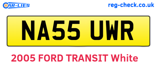 NA55UWR are the vehicle registration plates.