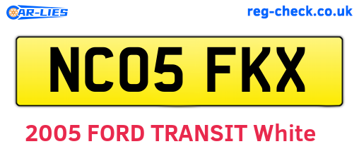 NC05FKX are the vehicle registration plates.