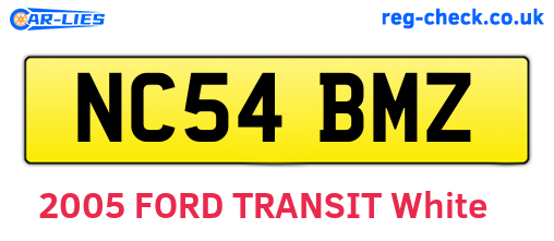 NC54BMZ are the vehicle registration plates.