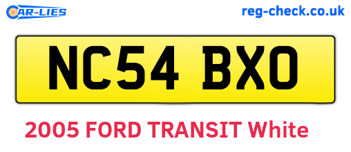 NC54BXO are the vehicle registration plates.