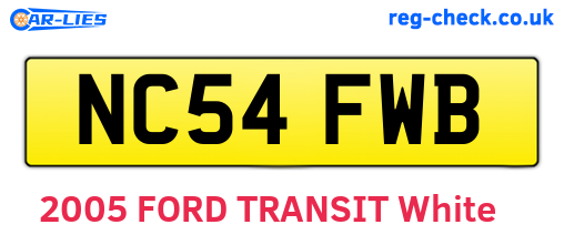 NC54FWB are the vehicle registration plates.