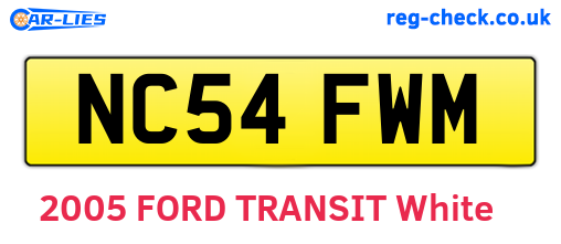 NC54FWM are the vehicle registration plates.