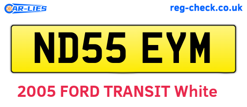 ND55EYM are the vehicle registration plates.