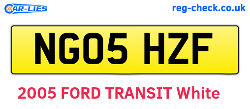 NG05HZF are the vehicle registration plates.