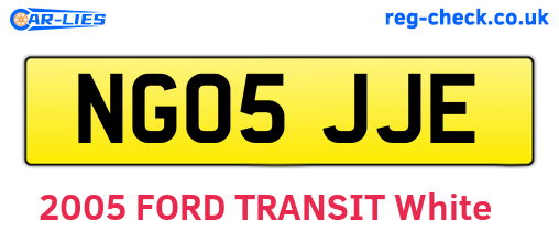 NG05JJE are the vehicle registration plates.
