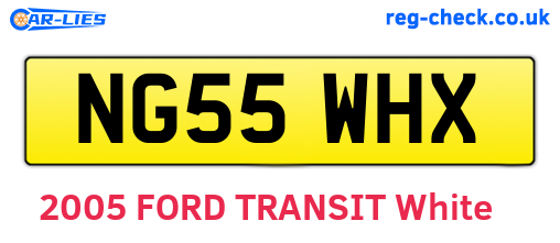 NG55WHX are the vehicle registration plates.