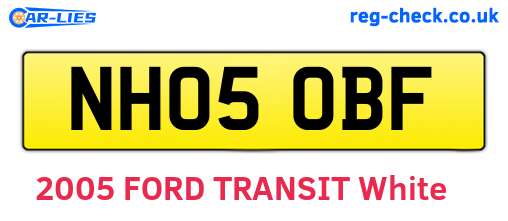 NH05OBF are the vehicle registration plates.