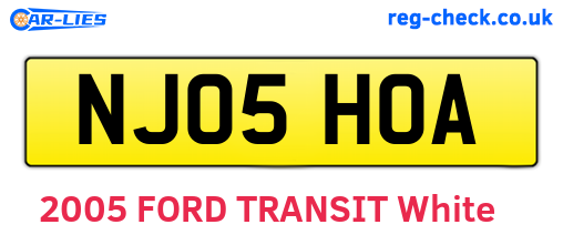 NJ05HOA are the vehicle registration plates.