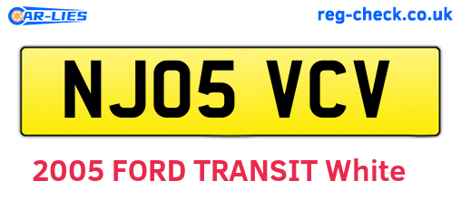 NJ05VCV are the vehicle registration plates.