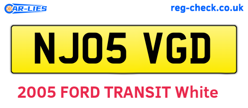 NJ05VGD are the vehicle registration plates.
