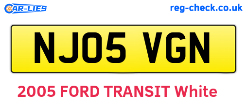 NJ05VGN are the vehicle registration plates.