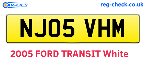 NJ05VHM are the vehicle registration plates.