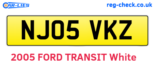 NJ05VKZ are the vehicle registration plates.