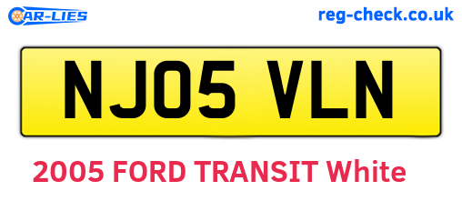 NJ05VLN are the vehicle registration plates.