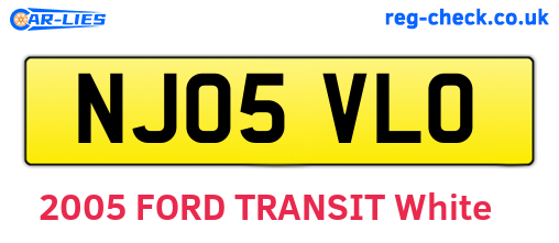 NJ05VLO are the vehicle registration plates.