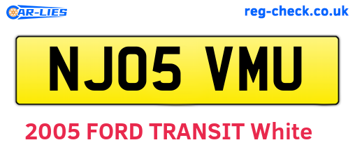 NJ05VMU are the vehicle registration plates.