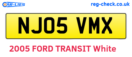 NJ05VMX are the vehicle registration plates.