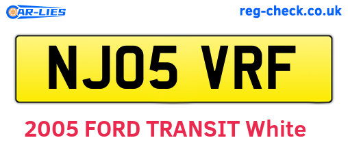 NJ05VRF are the vehicle registration plates.