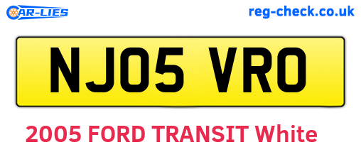 NJ05VRO are the vehicle registration plates.
