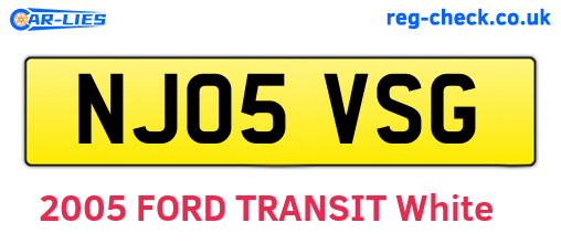 NJ05VSG are the vehicle registration plates.