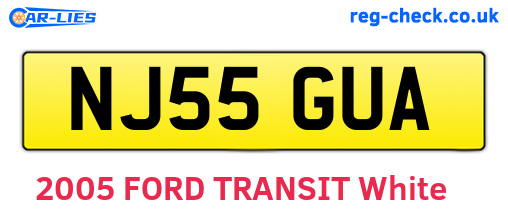NJ55GUA are the vehicle registration plates.