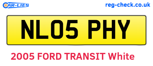 NL05PHY are the vehicle registration plates.